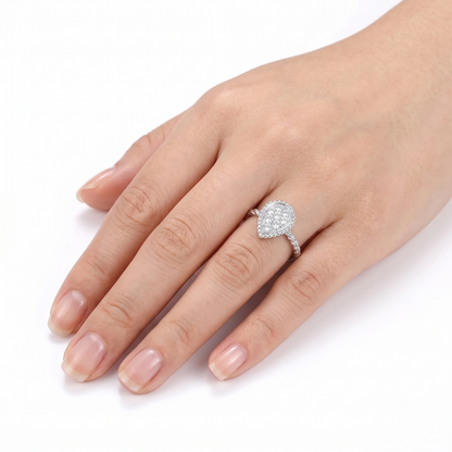 18k White Gold Vintage Moissanite Custom Rings 0.45ct Total
