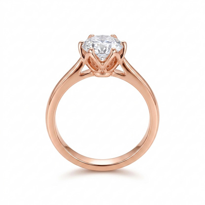 10k Rose, White, Yellow Gold Solitaire Moissanite Rings 1ct