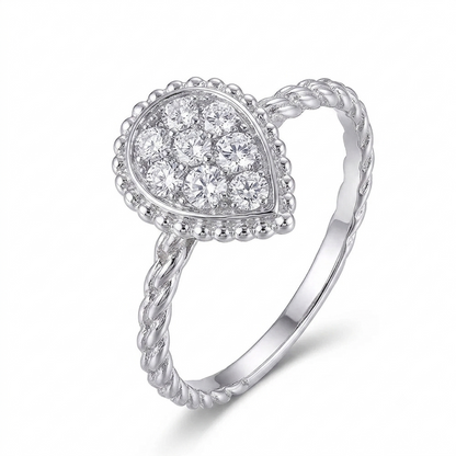 14k White Gold Unique Moissanite Ring 0.45ct Total