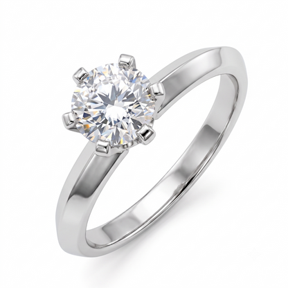 White Gold Plated Silver Moissanite Ring 0.5ct (multiple colors)