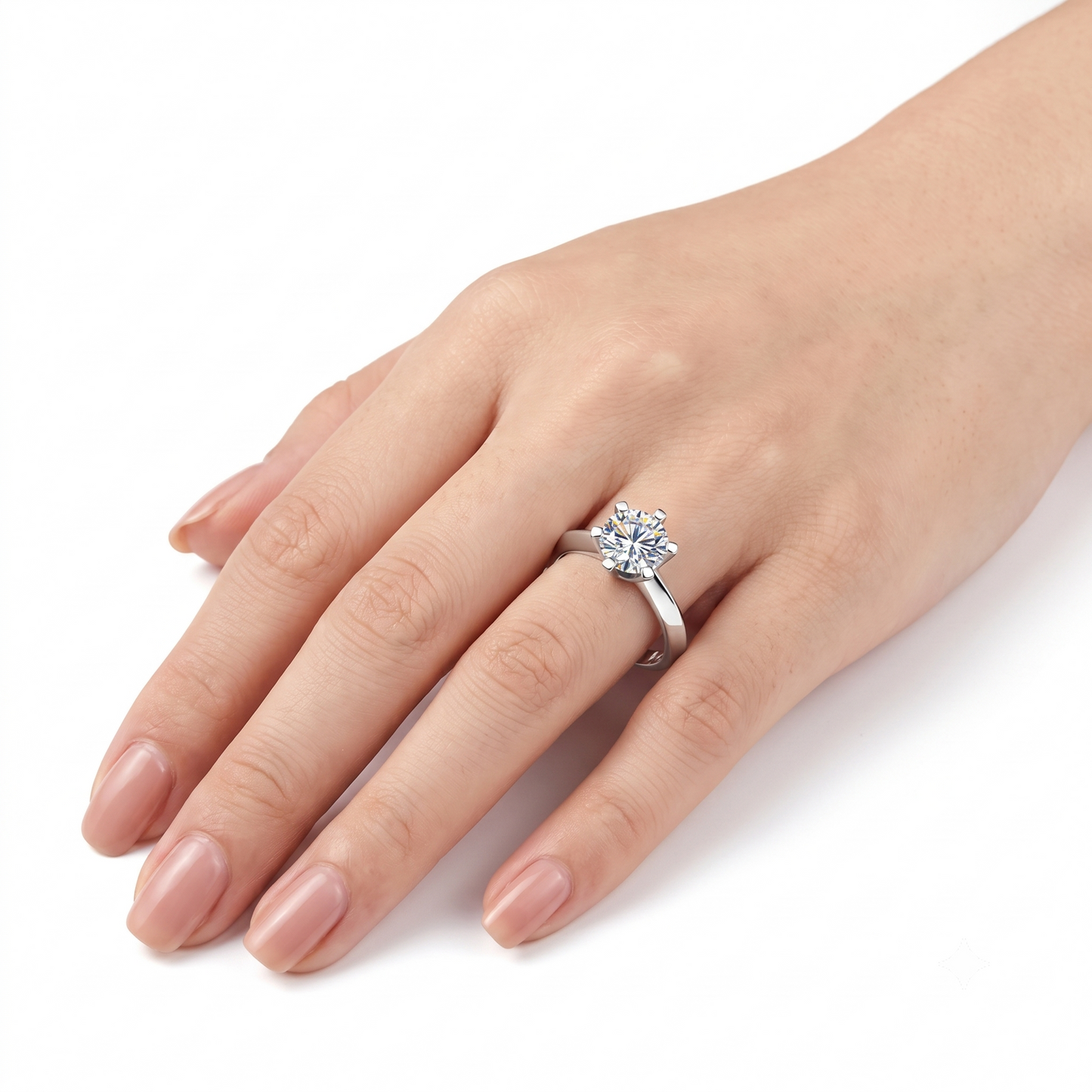 White Gold Plated Silver Moissanite Ring 0.5ct (multiple colors)
