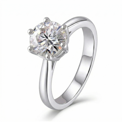 Platinum Plated Silver Hidden Halo Moissanite Ring 1ct & 2ct Options