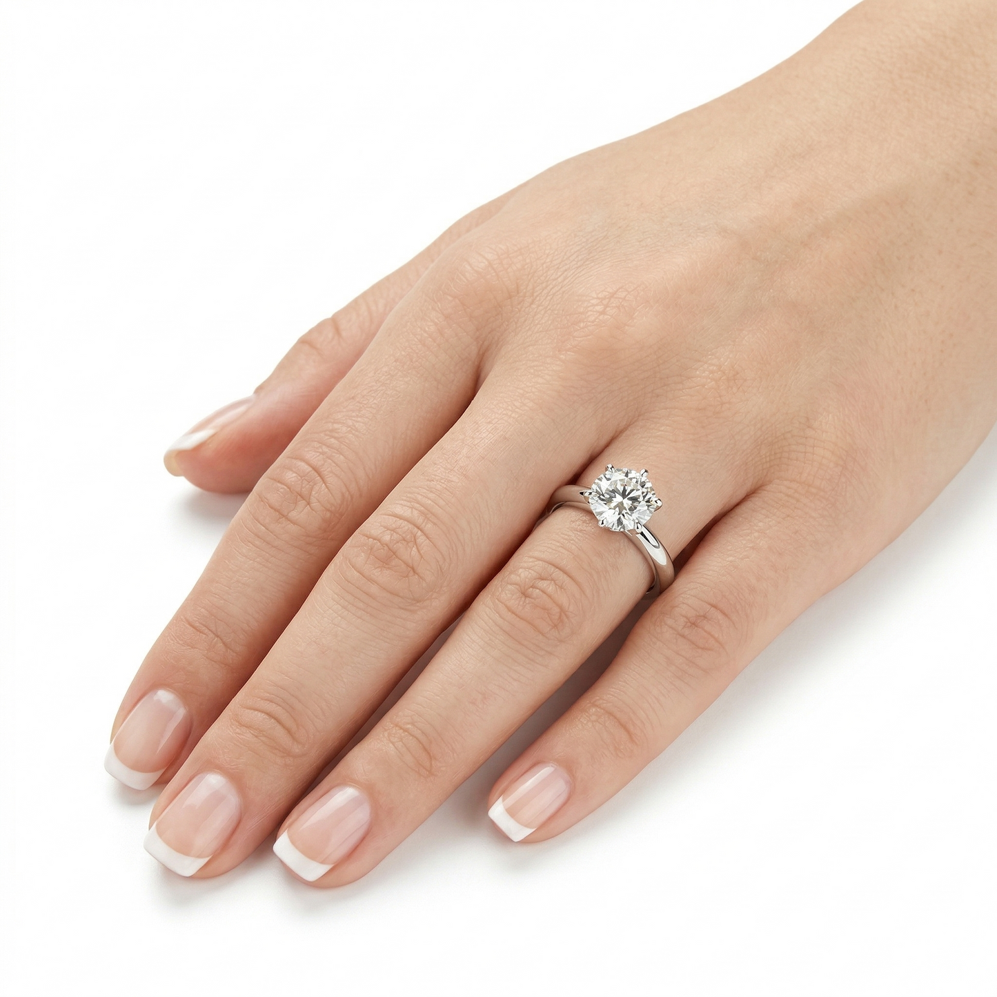 Platinum Plated Silver Hidden Halo Moissanite Ring 1ct & 2ct Options