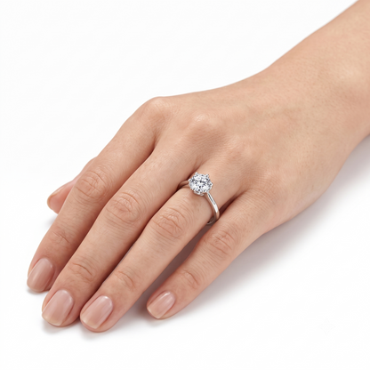 14k White Gold Solitaire Moissanite Ring 0.2ct
