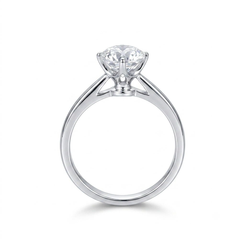 14k White Gold Octagon Cut Solitaire Moissanite Ring 1ct