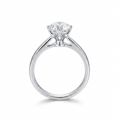 14k White Gold Octagon Cut Solitaire Moissanite Ring 1ct
