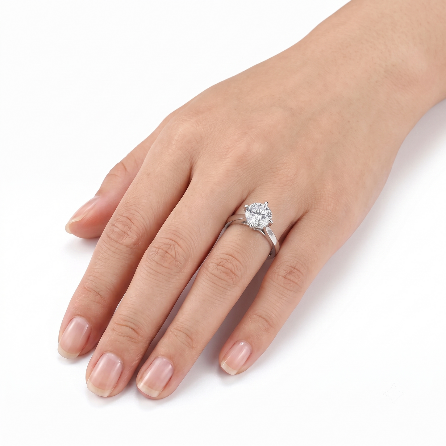 14k White Gold Octagon Cut Solitaire Moissanite Ring 1ct