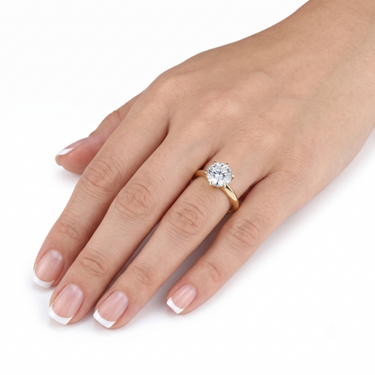 14k Yellow Gold Moissanite Solitaire Ring 1 Carat