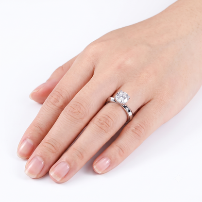 Best Engagement Ring Deals - 14k White Gold Solitaire Moissanite Ring 1ct