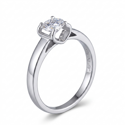 14k White Gold Solitaire Moissanite Best Engagement Ring Online 0.5ct