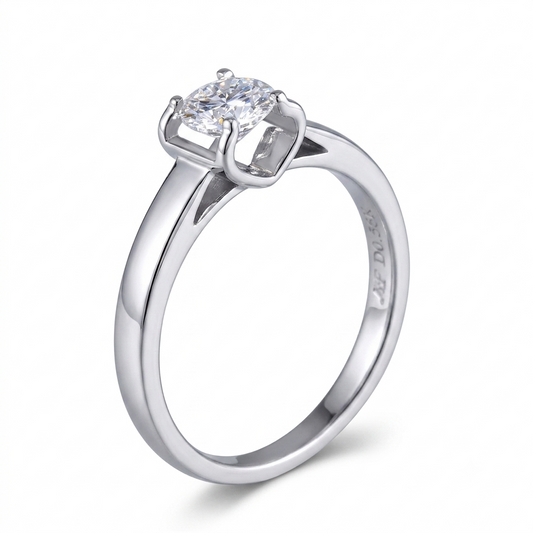 14k White Gold Solitaire Moissanite Best Engagement Ring Online 0.5ct