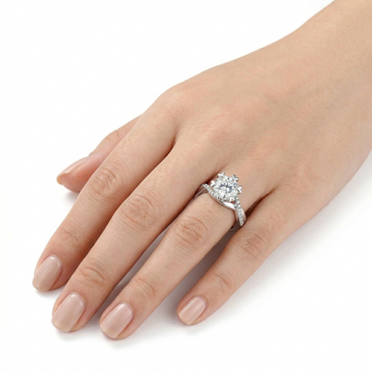 Best Promise Ring - 14k White Gold Moissanite Ring 1ct Center Stone