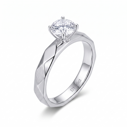 14k White / Rose / 1 Carat Yellow Gold Engagement Ring Solitaire Moissanite