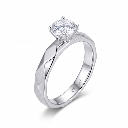 14k White / Rose / 1 Carat Yellow Gold Engagement Ring Solitaire Moissanite