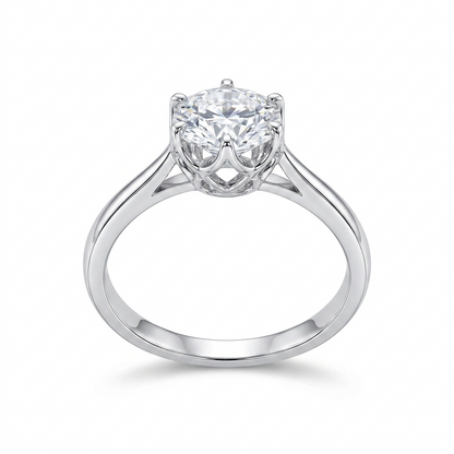 18k White Gold Solitaire Moissanite Ring 1ct