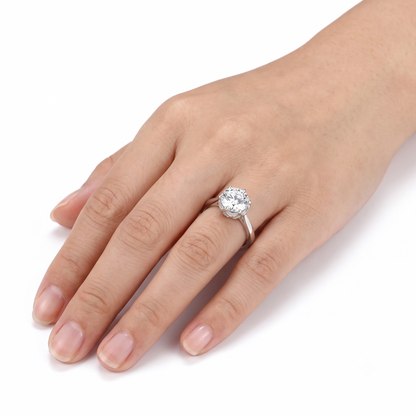 18k White Gold Solitaire Moissanite Ring 1ct