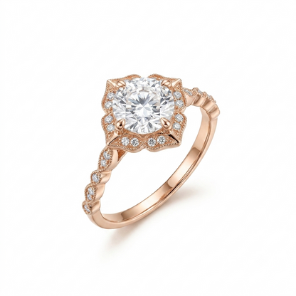 Silver or Gold Cushion Cut Halo Moissanite Engagement Ring 1.3ct