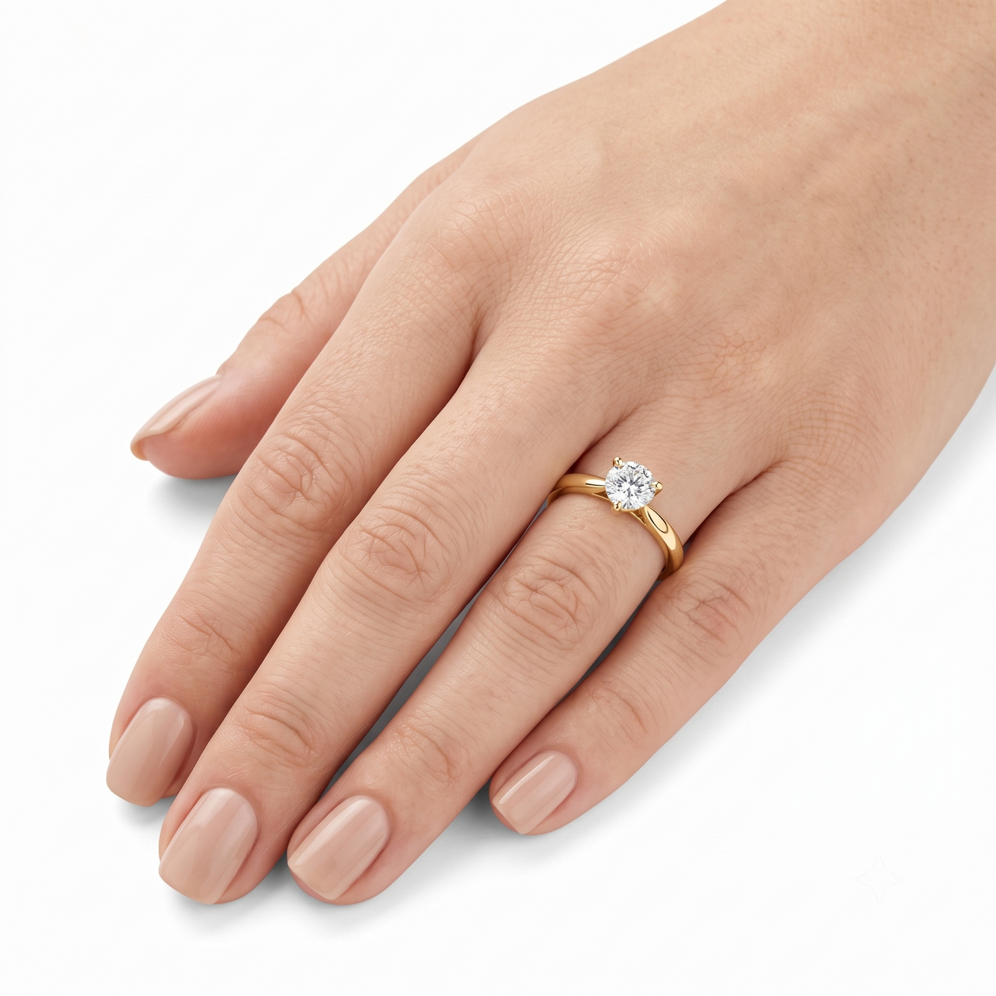 14k Solitaire Moissanite Yellow Gold Wedding Ring for Women 0.4ct