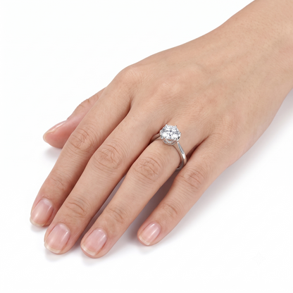 Gold Women Wedding Rings - 14k White Gold Solitaire Moissanite Ring 1ct