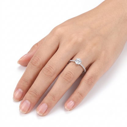 10k White Gold Moissanite Wedding Ring for Woman 0.43ct Total