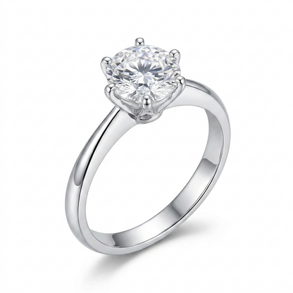 18k White / Yellow / Rose Gold Solitaire Moissanite Ring 0.5ct | Engagement Ring Rose Gold