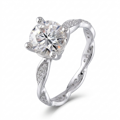 14k White Gold Moissanite Ring 1ct Center Stone - White Gold Engage Rings Collection