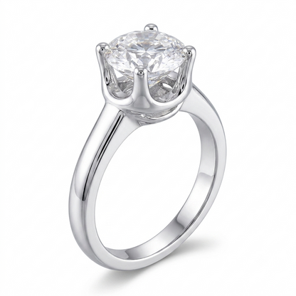 Nice Engagement Rings - 14k White Gold Solitaire Moissanite Ring 1ct