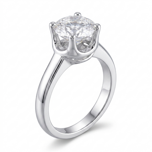 Nice Engagement Rings - 14k White Gold Solitaire Moissanite Ring 1ct