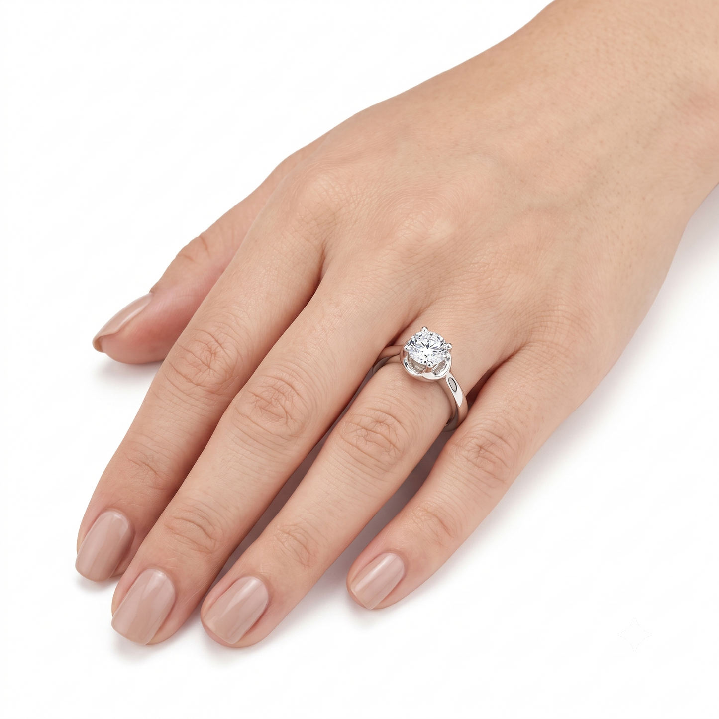 Nice Engagement Rings - 14k White Gold Solitaire Moissanite Ring 1ct