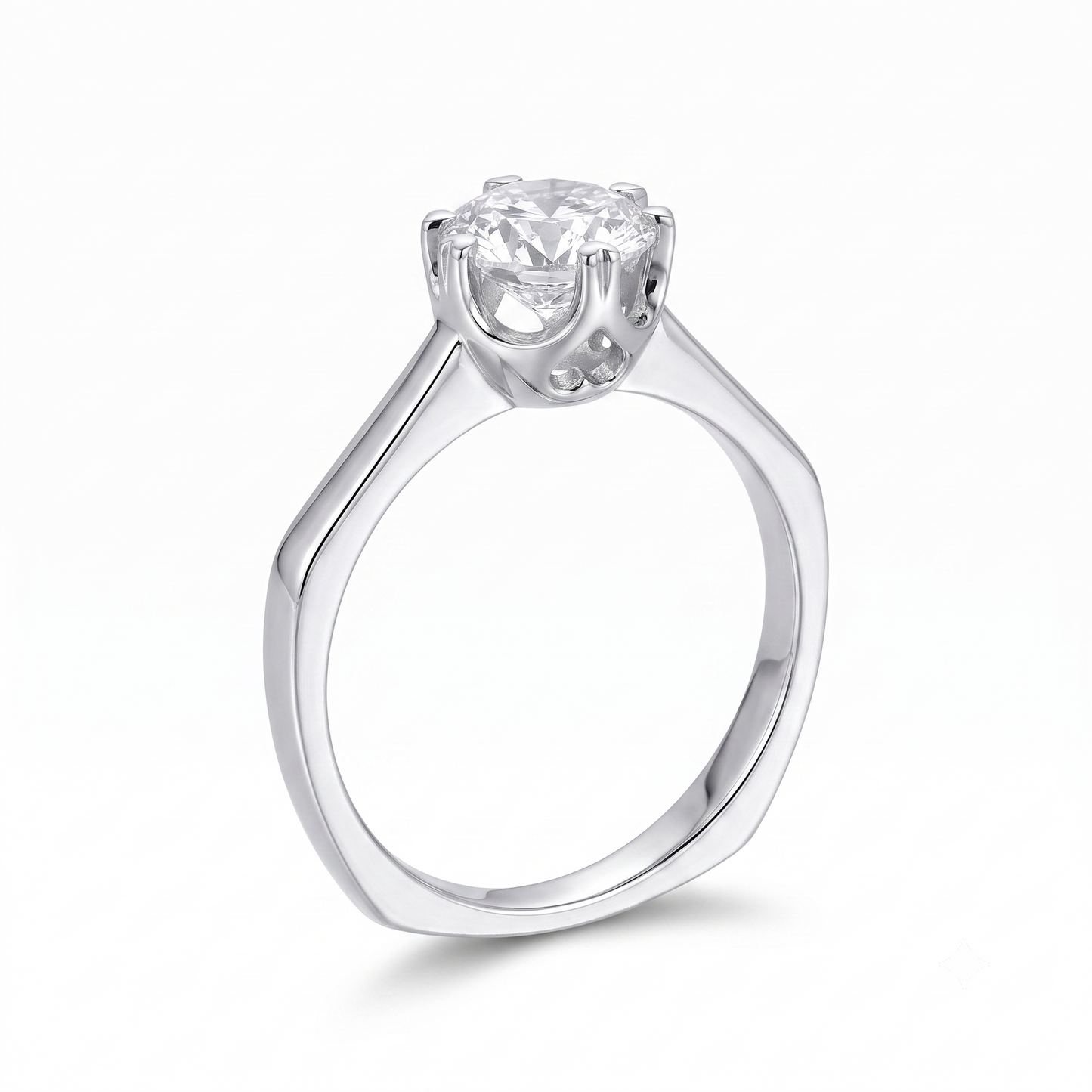 14k White Gold Moissanite Solitaire Engagement Ring 1 Carat