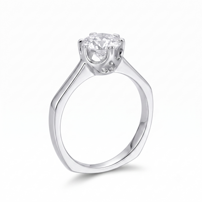 14k White Gold Moissanite Solitaire Engagement Ring 1 Carat