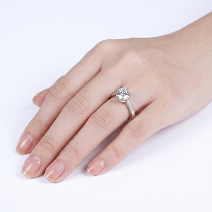14k White Gold Moissanite Solitaire Engagement Ring 1 Carat