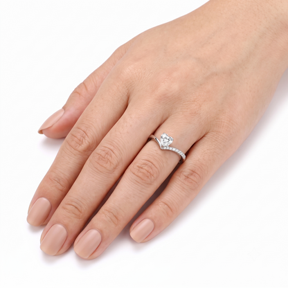 14k White / Yellow / Rose Gold Heart Cut Moissanite Ring 0.5ct