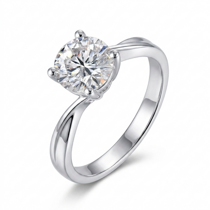 10k White Gold Solitaire Moissanite Ring for Woman Wedding 0.8ct