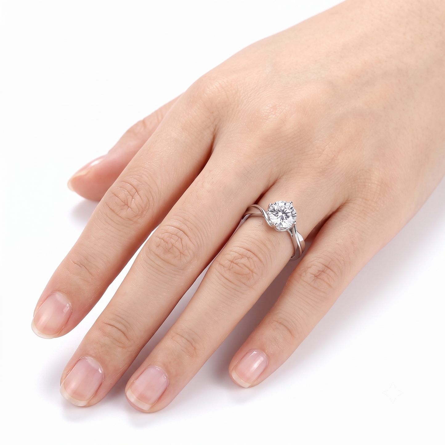 10k White Gold Solitaire Moissanite Ring for Woman Wedding 0.8ct