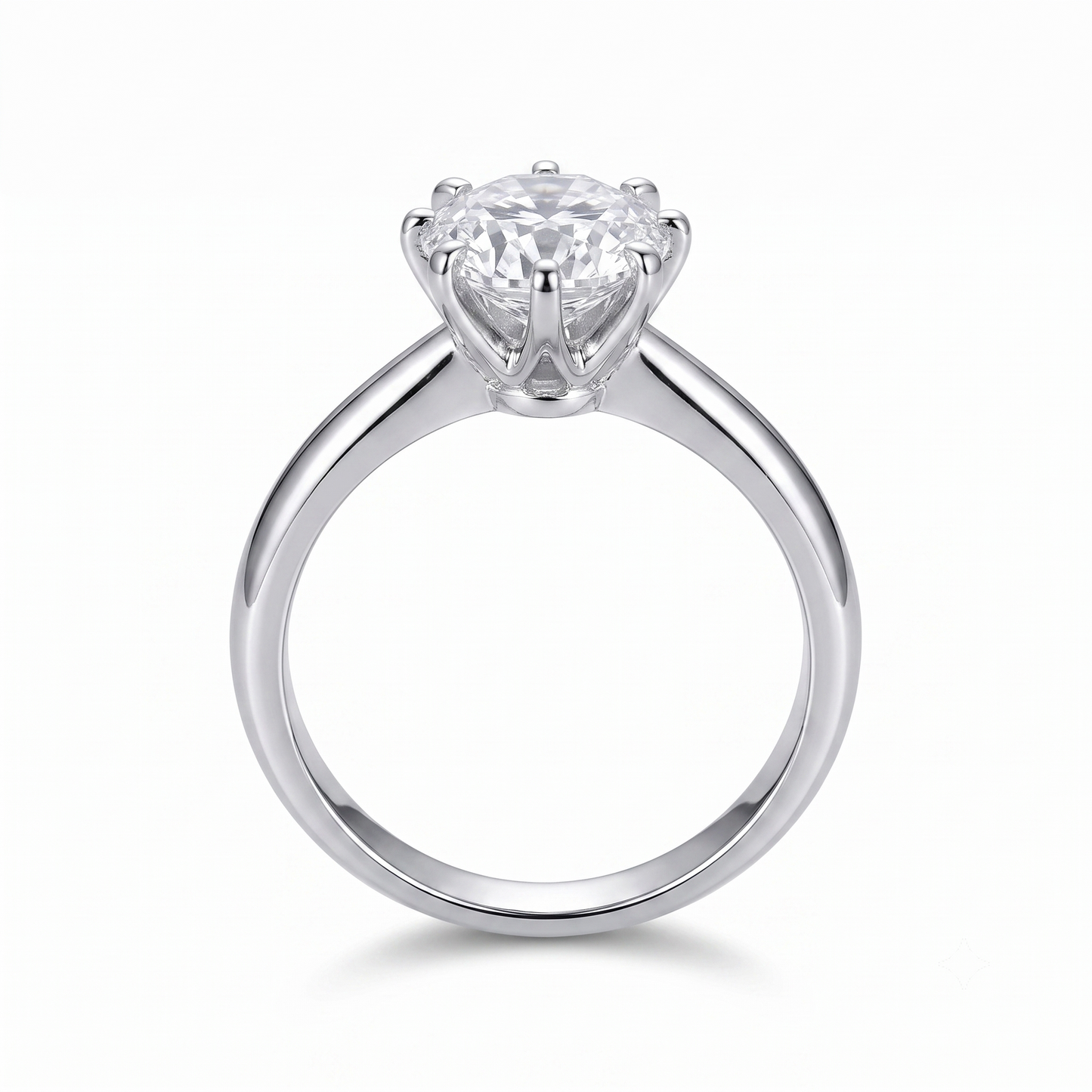 14k White Gold Octagon Cut Moissanite Ring 1ct