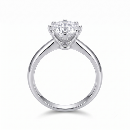 14k White Gold Octagon Cut Moissanite Ring 1ct