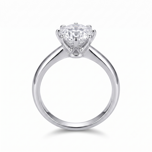 14k White Gold Octagon Cut Moissanite Ring 1ct