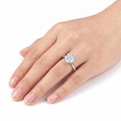 14k White Gold Octagon Cut Moissanite Ring 1ct