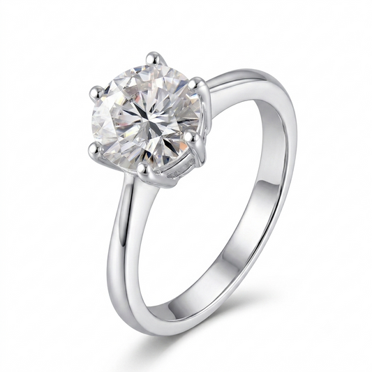 Buy Moissanite Ring - 14k White Gold Solitaire Moissanite Ring 0.5ct