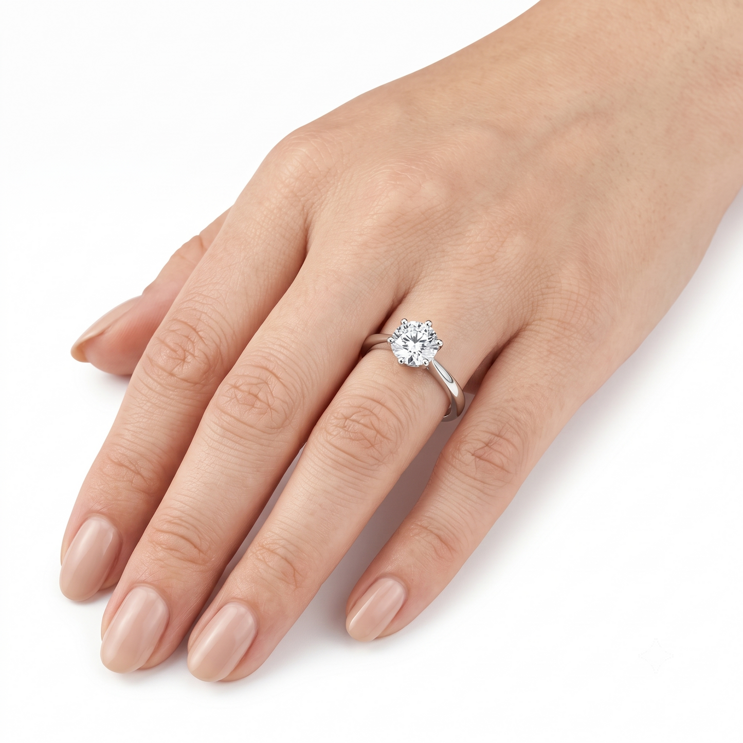 Buy Moissanite Ring - 14k White Gold Solitaire Moissanite Ring 0.5ct