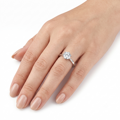Buy Moissanite Ring - 14k White Gold Solitaire Moissanite Ring 0.5ct