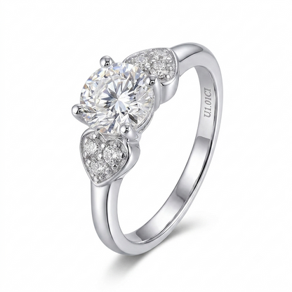 10k White Gold 3 Stone Moissanite Ring Octagon Cut 1.12ct Total