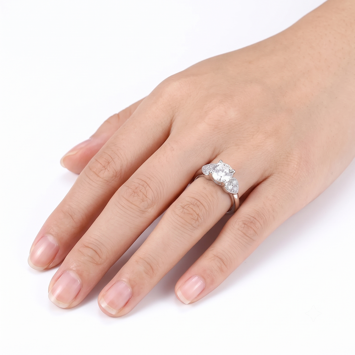 10k White Gold 3 Stone Moissanite Ring Octagon Cut 1.12ct Total