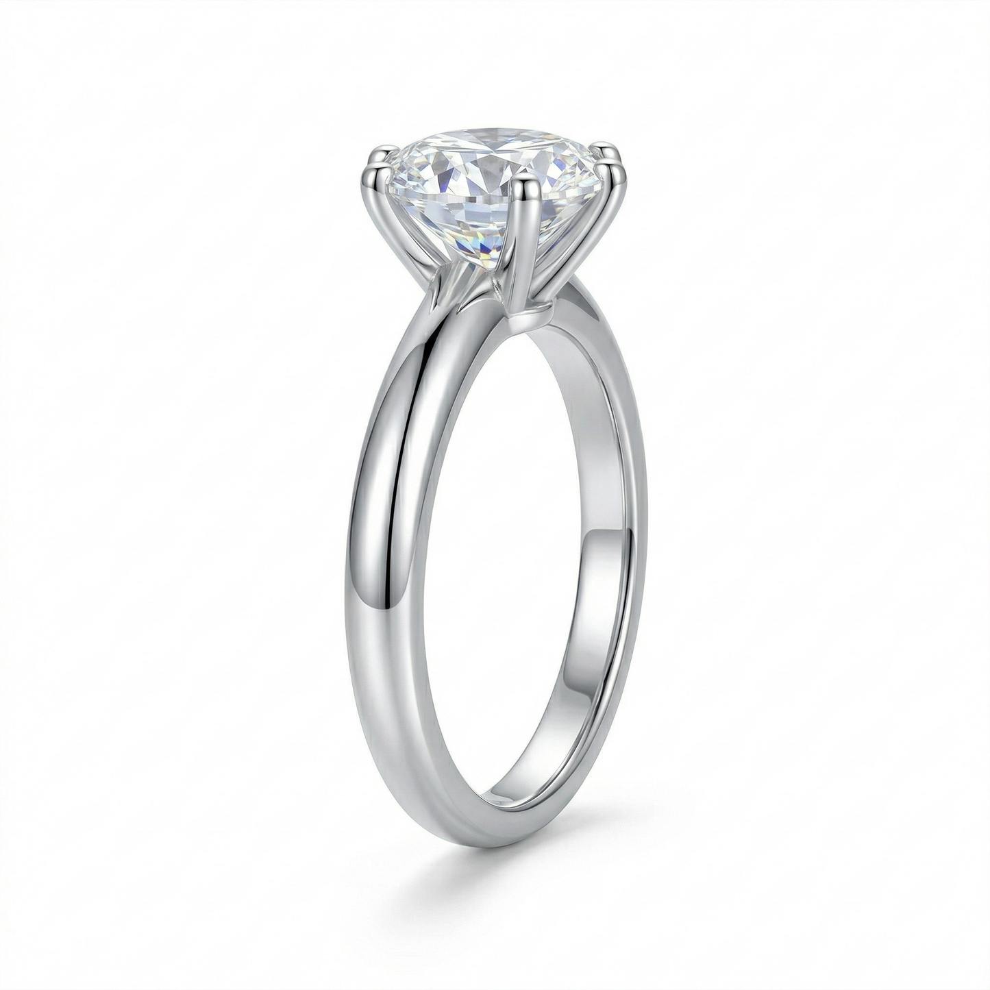 14k White Gold Solitaire Moissanite Engagement Ring 1.5ct | 14k White Gold Promise Rings for Her