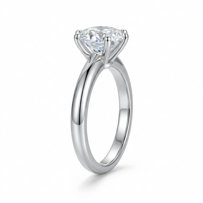 14k White Gold Solitaire Moissanite Engagement Ring 1.5ct | 14k White Gold Promise Rings for Her