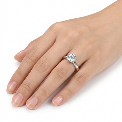 14k White Gold Solitaire Moissanite Engagement Ring 1.5ct | 14k White Gold Promise Rings for Her