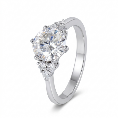 14k White, Yellow, Rose Gold for Engagement Ring Moissanite 1.15ct Total