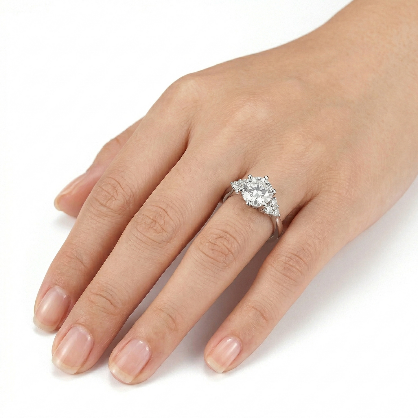 14k White, Yellow, Rose Gold for Engagement Ring Moissanite 1.15ct Total