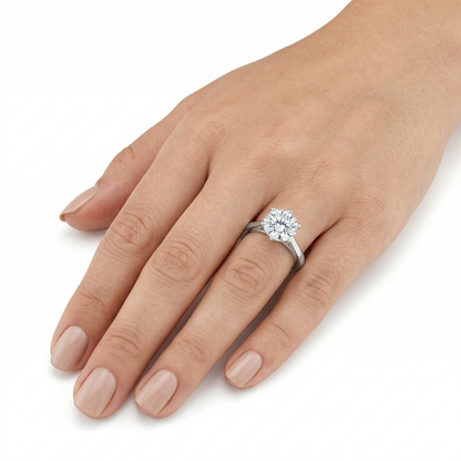 Jewelry for Her Anniversary Ring Collection - 14k White Gold Solitaire Moissanite Ring 2ct